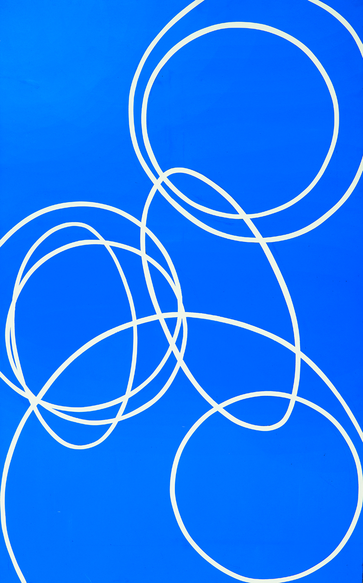 blue and white loops