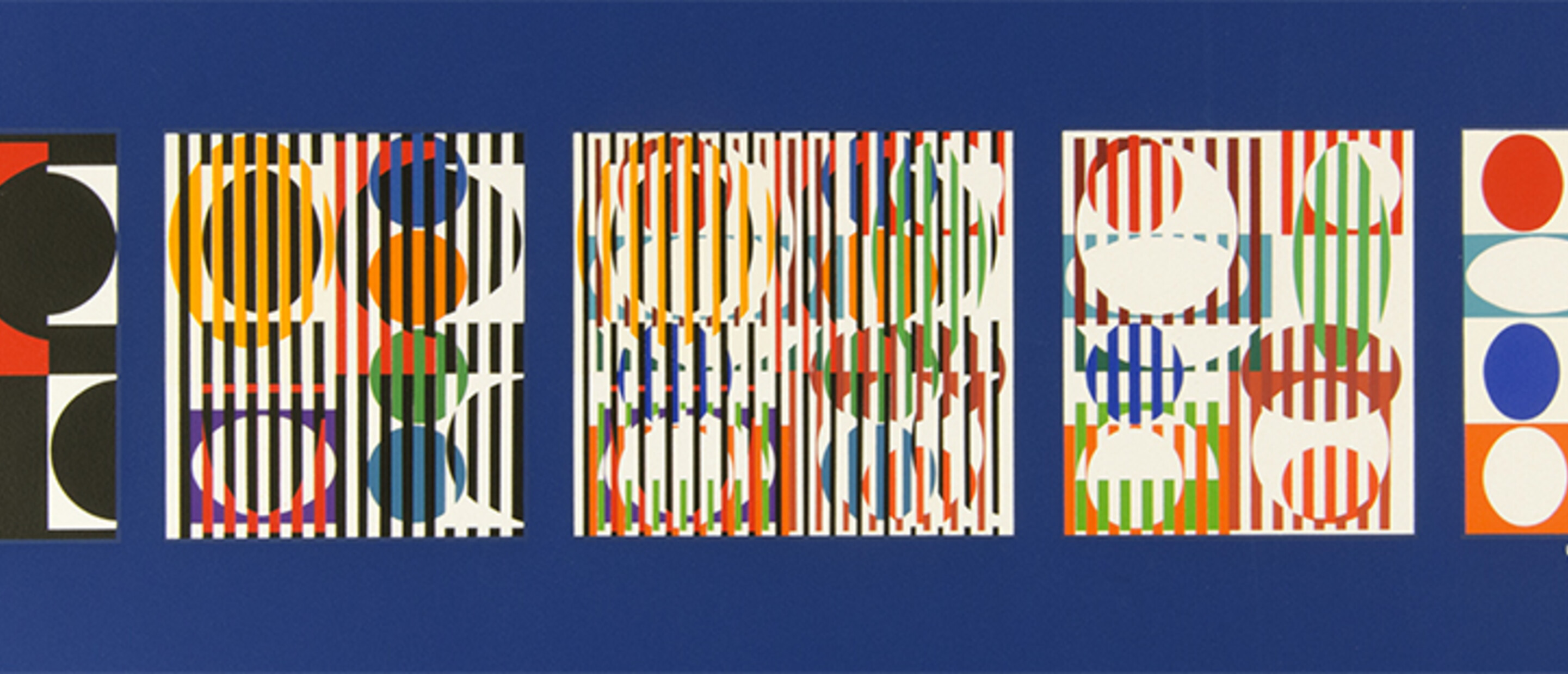 Yaacov Agam, Five Movements, 1973, Serigraph on paper, 21 7/8 x 31 7/8 in. Pomona College Collection. Gift of the C.E. Merrill Trust.
