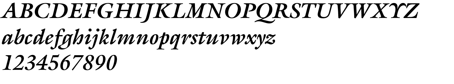 ITC Galliard Bold Italic typeface