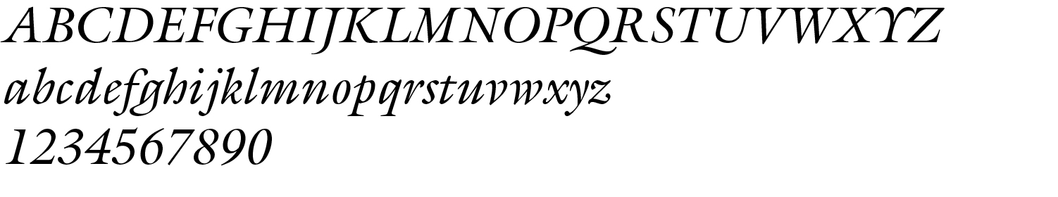 ITC Galliard Italic typeface