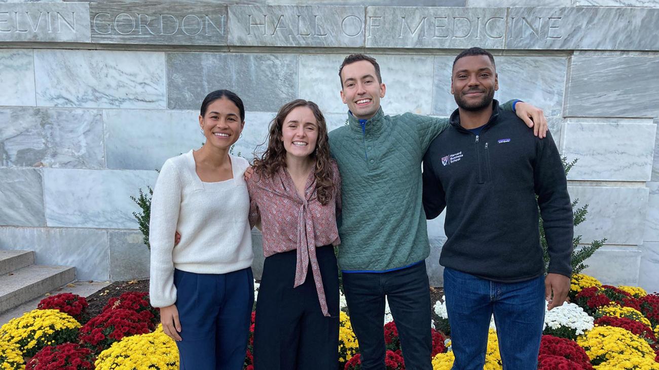 A group of Sagehens are continuing their shared journey in Boston as Harvard Medical School students.