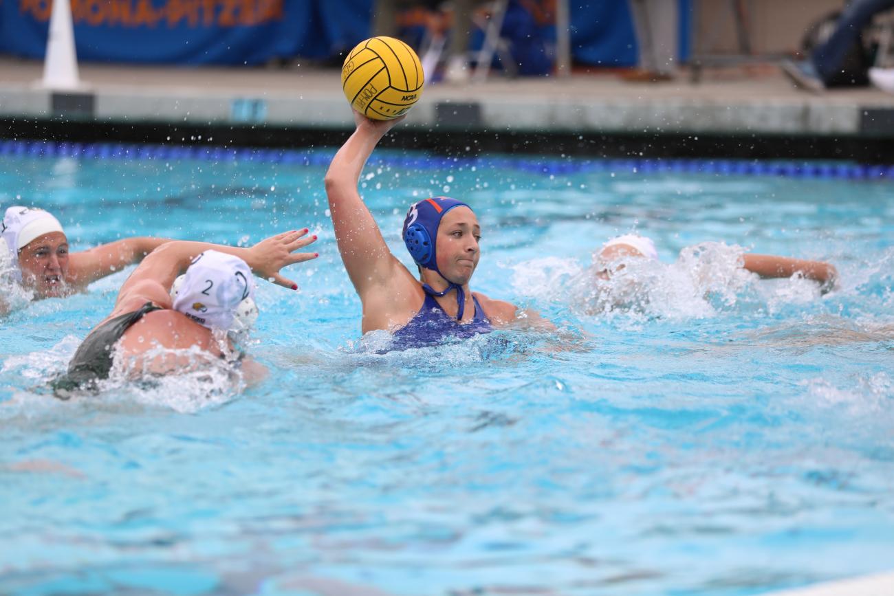 Abby Wiesenthal '24 attempts a shot in a water polo game