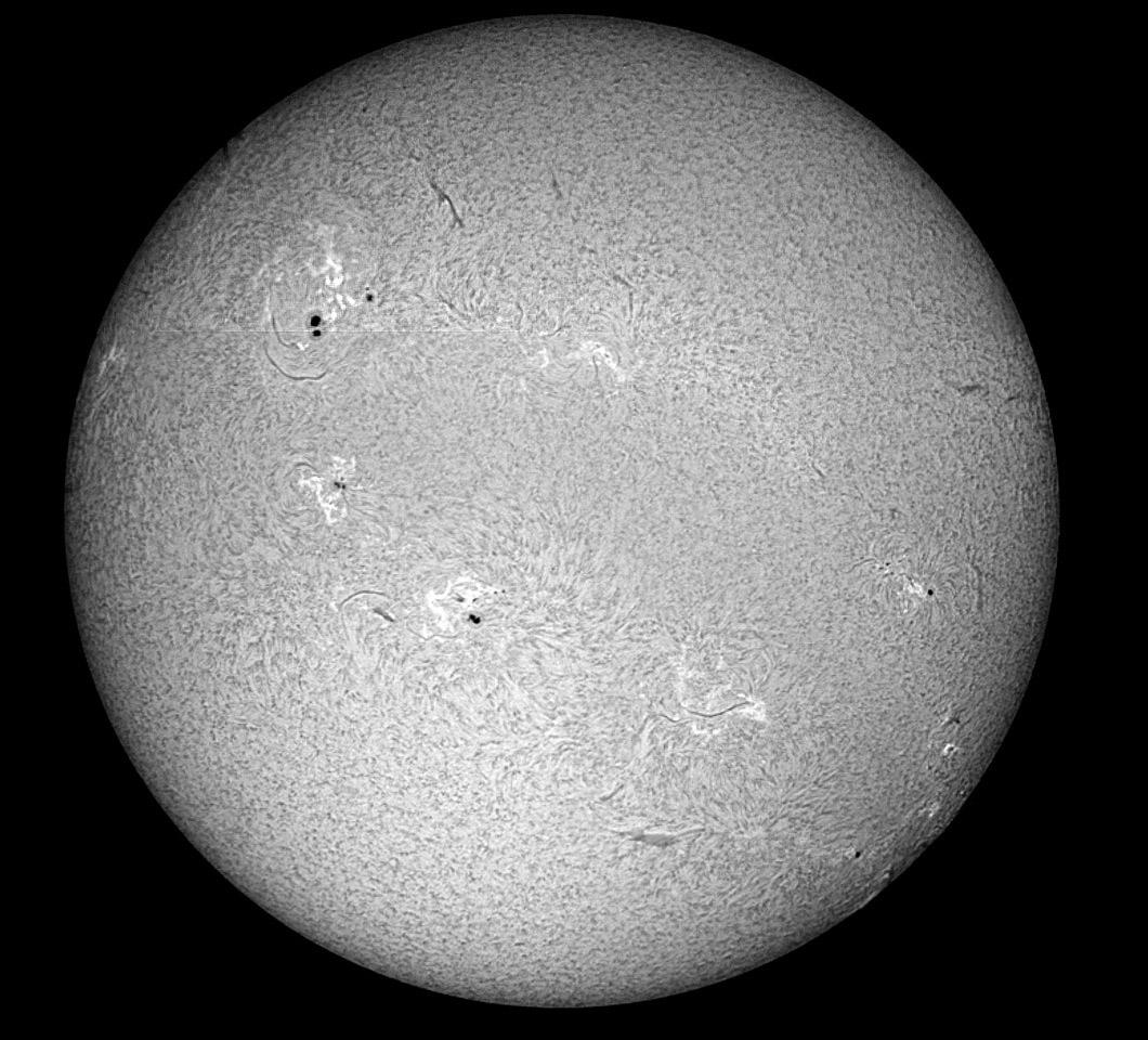 solar image, taken at Brackett Observatory