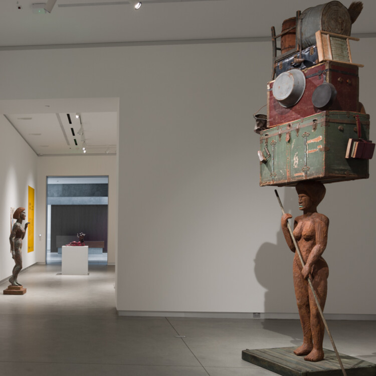 Installation view of 3 dimensional sculptural and 2 dimensional works 
