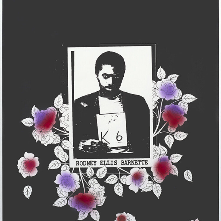 Drawing with flowers and portrait