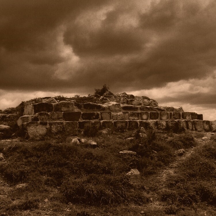 sepia tone landscape photograph
