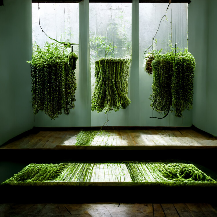 AI generated image of plants in a room