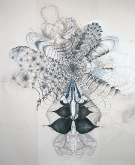 Amy Myers, Heliocentrophy , 1999, graphite, ink, and gouache on paper, 120x133 in., Collection of University Art Museum, CSULB, gift of Artur Axelrad and Charles and Elizabeth Brooks