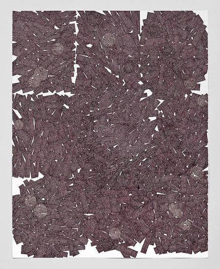 Ginny Bishton, Untitled, 2010. Pen and ink on paper. 48 x 38 in. (121.9 x 96.5 cm). View 1.