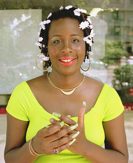 Negress with Green Nails