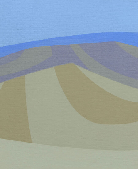 blue and beige painting