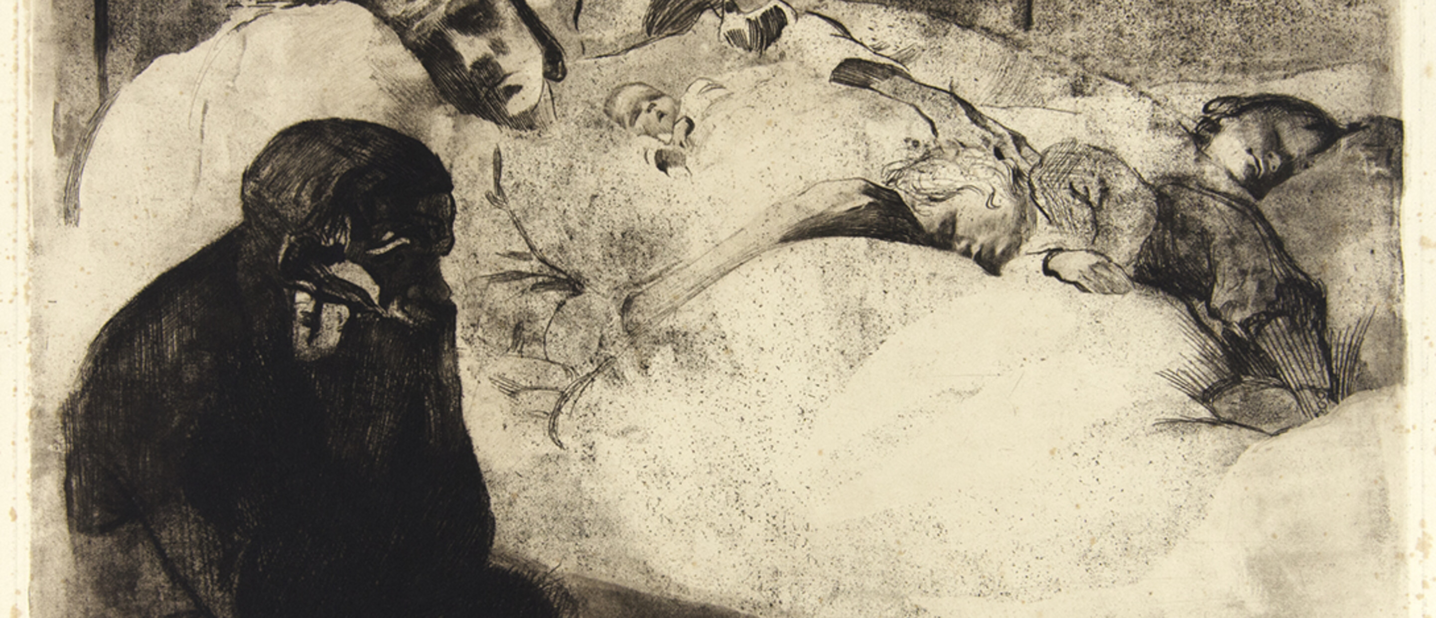 Käthe Kollwitz, Arbeitslosigkeit (Umemployment), 1909, 15 3/4 x 21 in. Etching on paper. Pomona College Collection. Gift of the Culley Collection