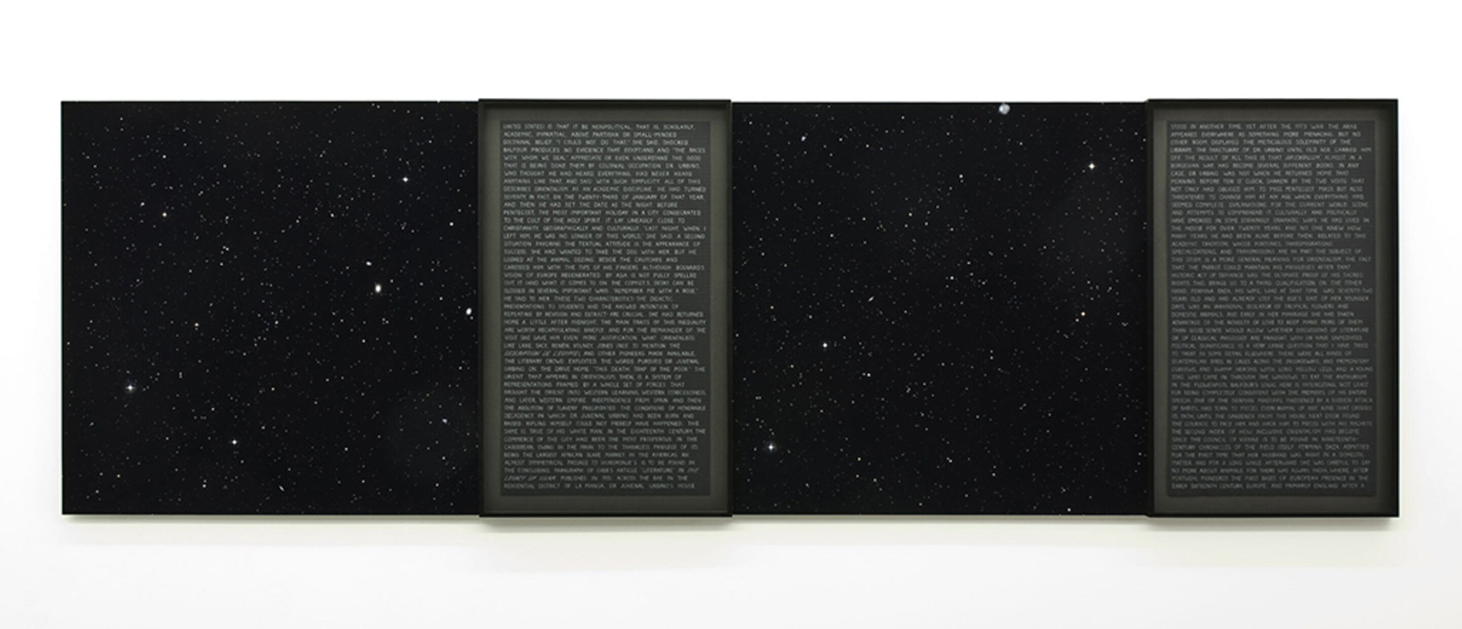 History of Stars 6 - 7, 2007 C-Print mounted on aluminum, and Pencil on paper Four parts, two 40" x 40" each, two 40" x 24" each Gallery Inventory #GAI136.01 Courtesy of Susanne Vielmetter Los Angeles Projects; Photo credit: Robert Wedemeyer