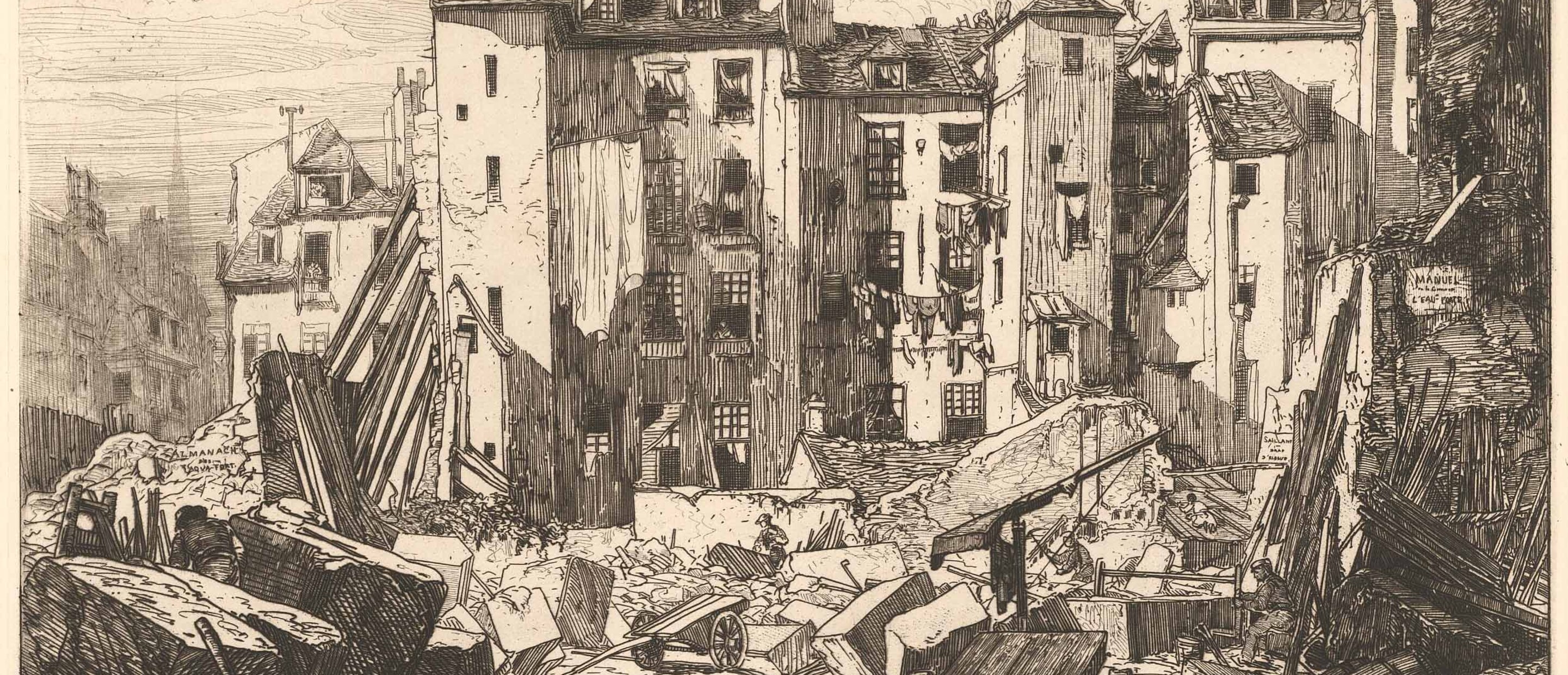 Structures being torn down