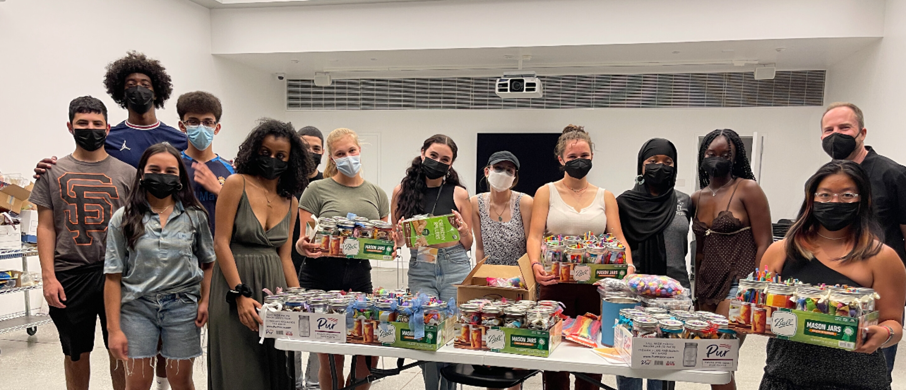 Students building Iftar jars for Ramadan