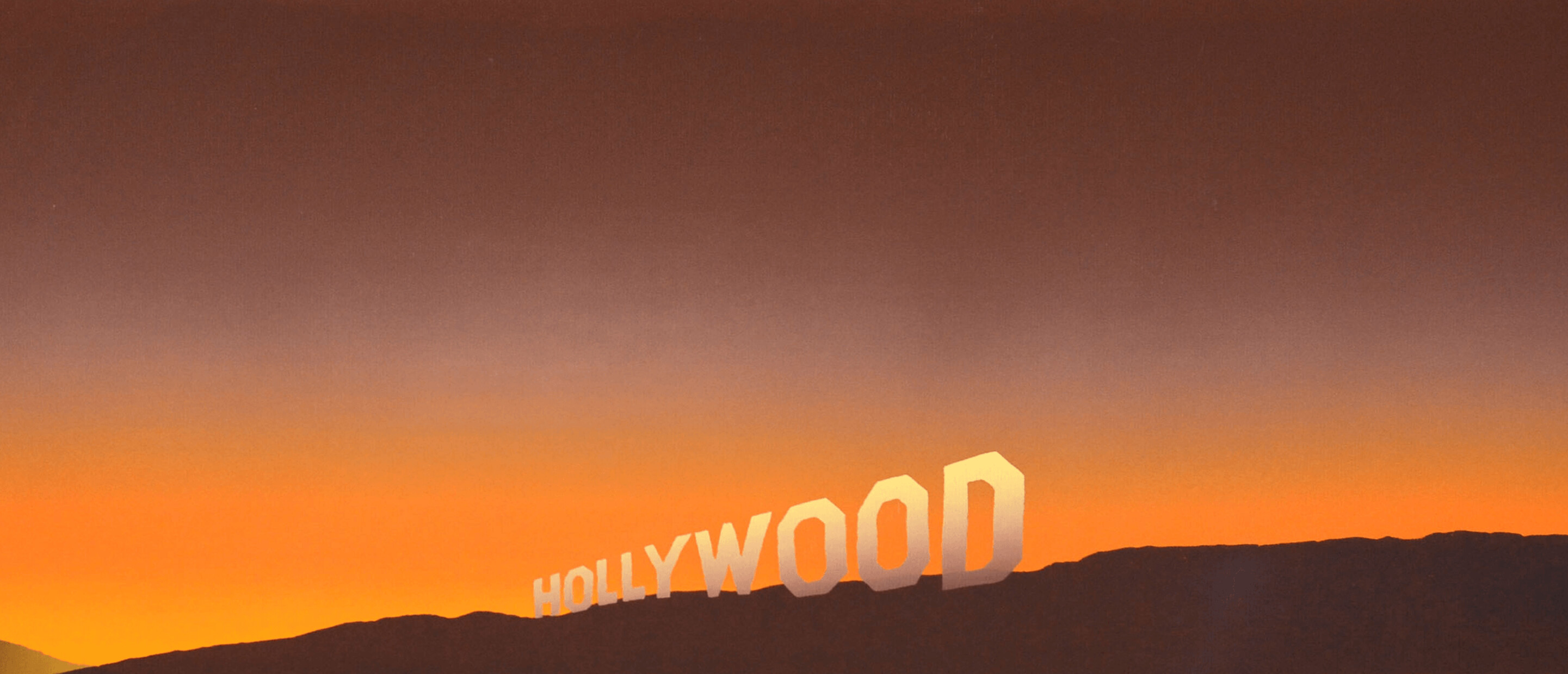 sunset with Hollywood sign