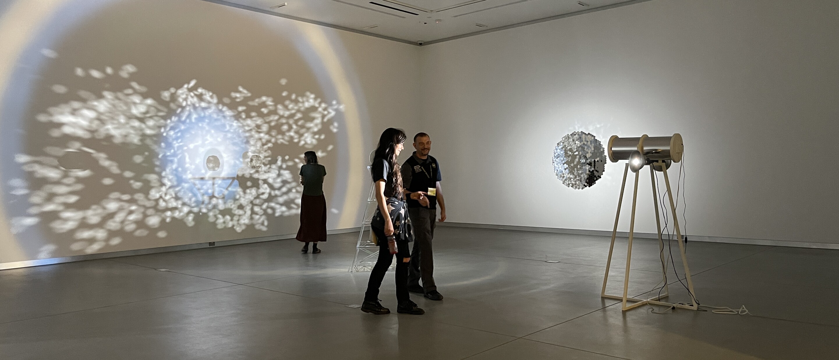 people in art gallery