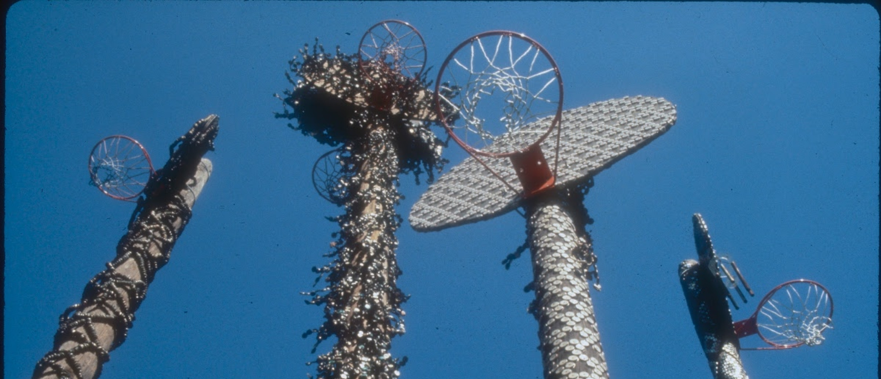basketball hoops and poles