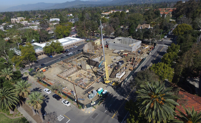 Drone footage of construction site