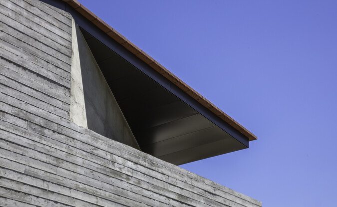 Extreme closeup photo of the building roof corner