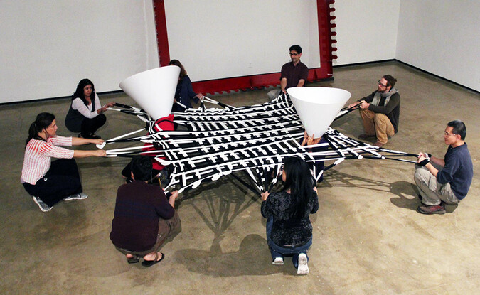 Krysten Cunningham, Sensing Your World Line in the Fabric of Space/Time, Performance, Pomona College Museum of Art, November 21, 2013 