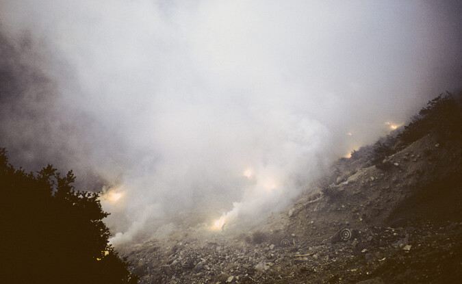 Judy Chicago, Snow Atmosphere, 1970. Performance on Mount Baldy, San Gabriel Mountains, California. Photograph courtesy of Judy Chicago.