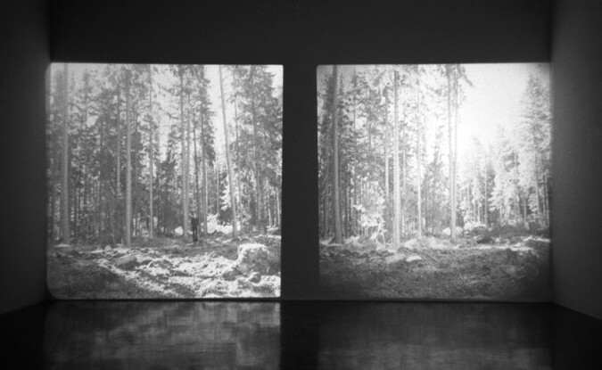 Bas Jan Ader, Untitled (Sweden), 1971. Projection of two color slides. Courtesy of the Bas Jan Ader Estate and Patrick Painter Editions.  