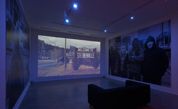 Andrea Bowers. Installation view of #sweetjane, Single Channel HD video 1