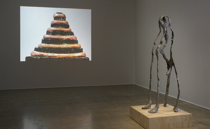 Naotaka Hiro, Four-Legged (Toe to Heel), 2014, Aluminum, 18 x 20 x 65 in. Courtesy of the artist.