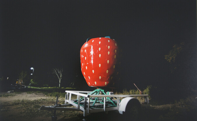 photo of strawberry sculpture