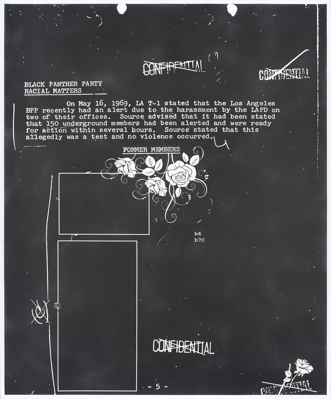Photocopy of text file with adornment