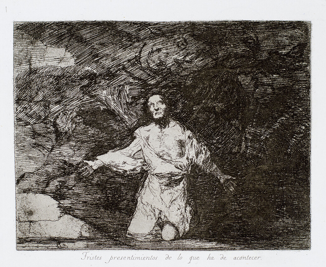 Francisco de Goya, La Tauromaquia, 1st edition,1815-1816, plate 43, Los moros establecidos en Espa&ntilde;a....  Etching and aquatint on paper. 