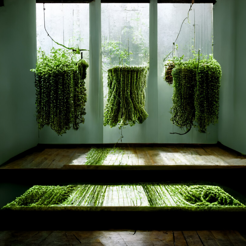 AI generated image of plants in a room