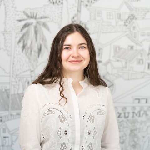woman smiles at camera