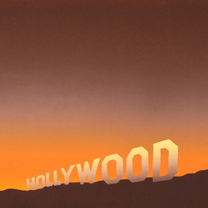 sunset with Hollywood sign