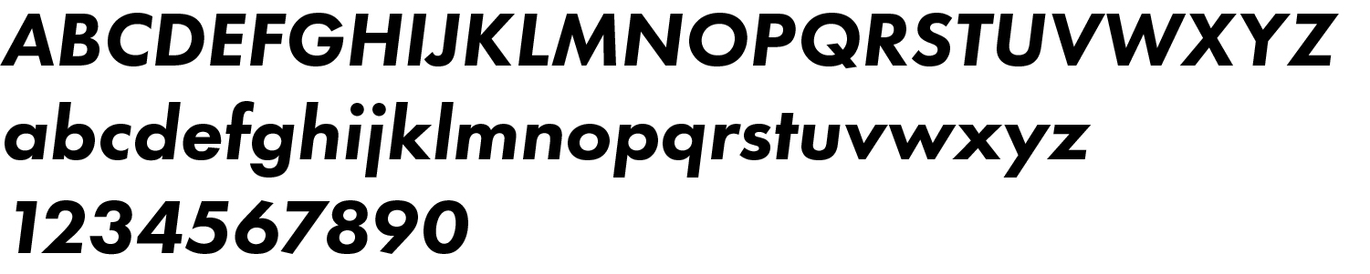 Futura Heavy Oblique typeface