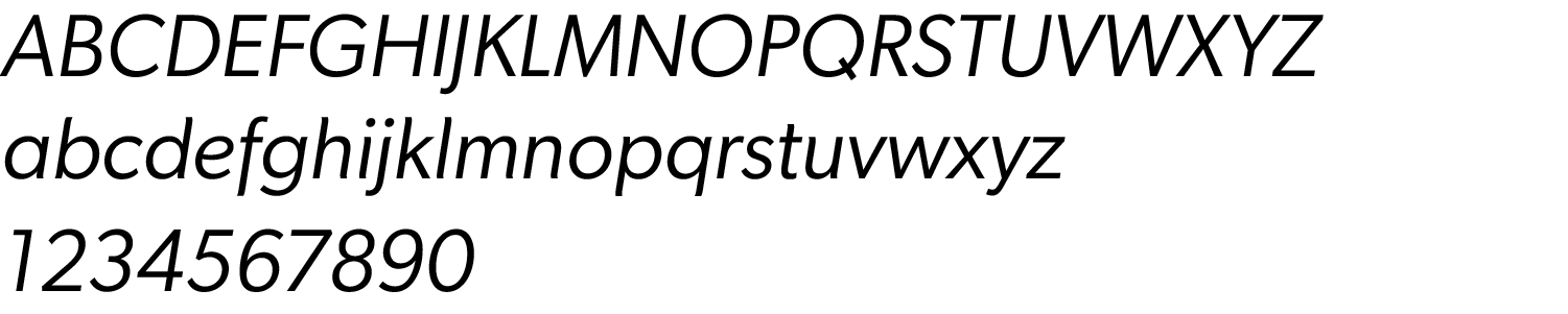 Gibson Book Italic typeface