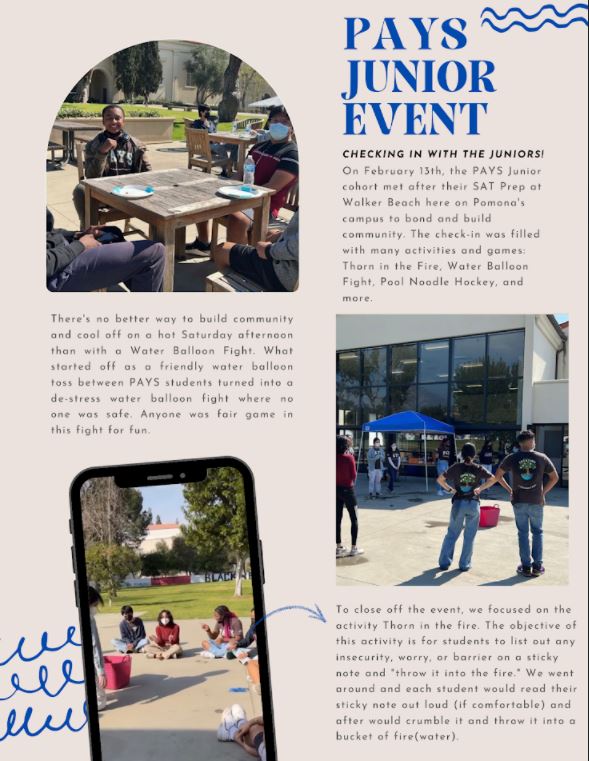 Pomona College Academy for Youth Success (PAYS) Newsletter
