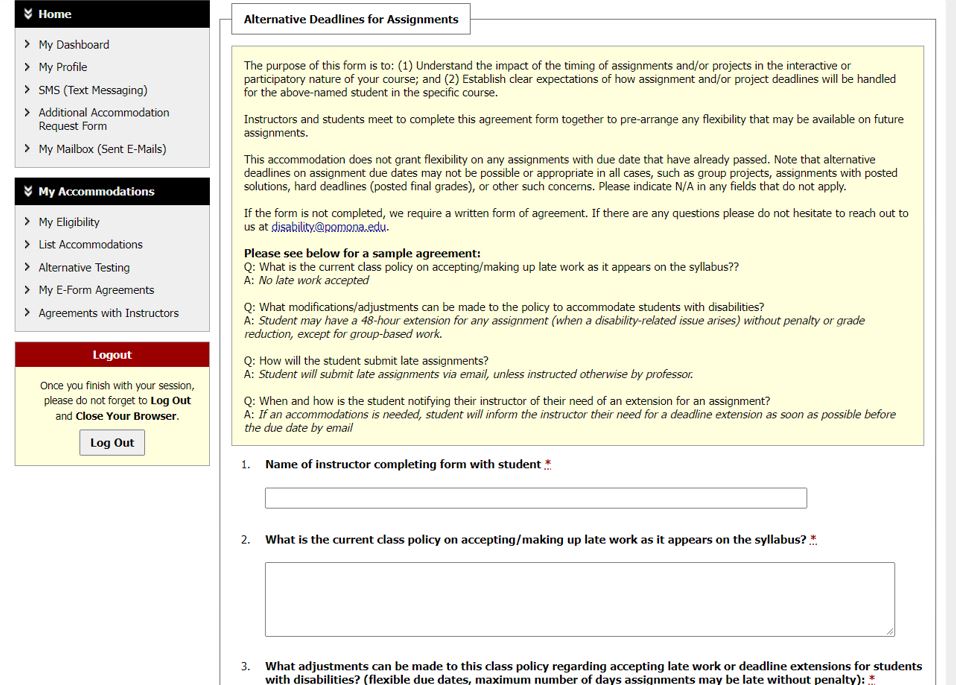 screenshot of questions