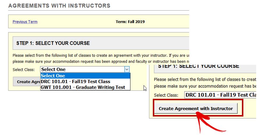 screenshot of create agreement