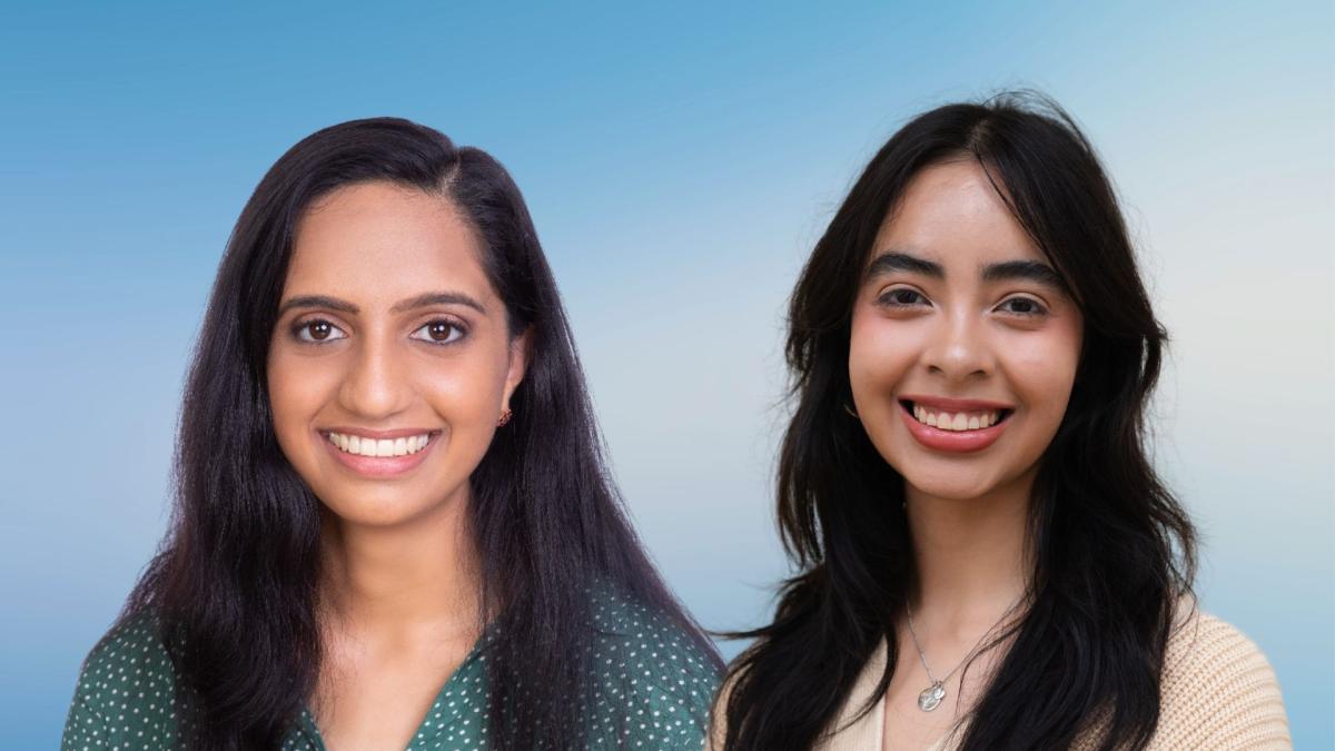 Head and shoulders photos of Trisha Gongalore and Joana Antonio