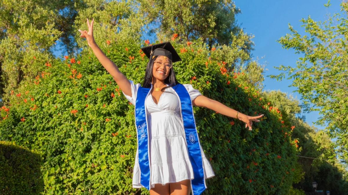 Lydia Haile '22 at Commencement