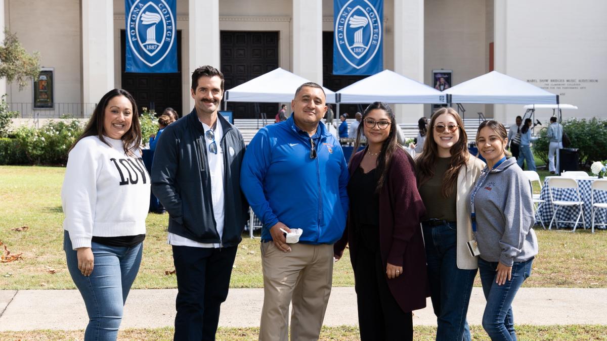 A group takes a photo