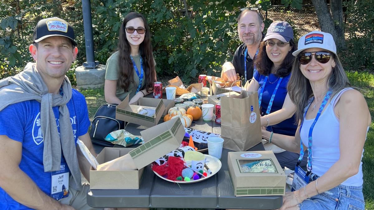 A family sitting around a table