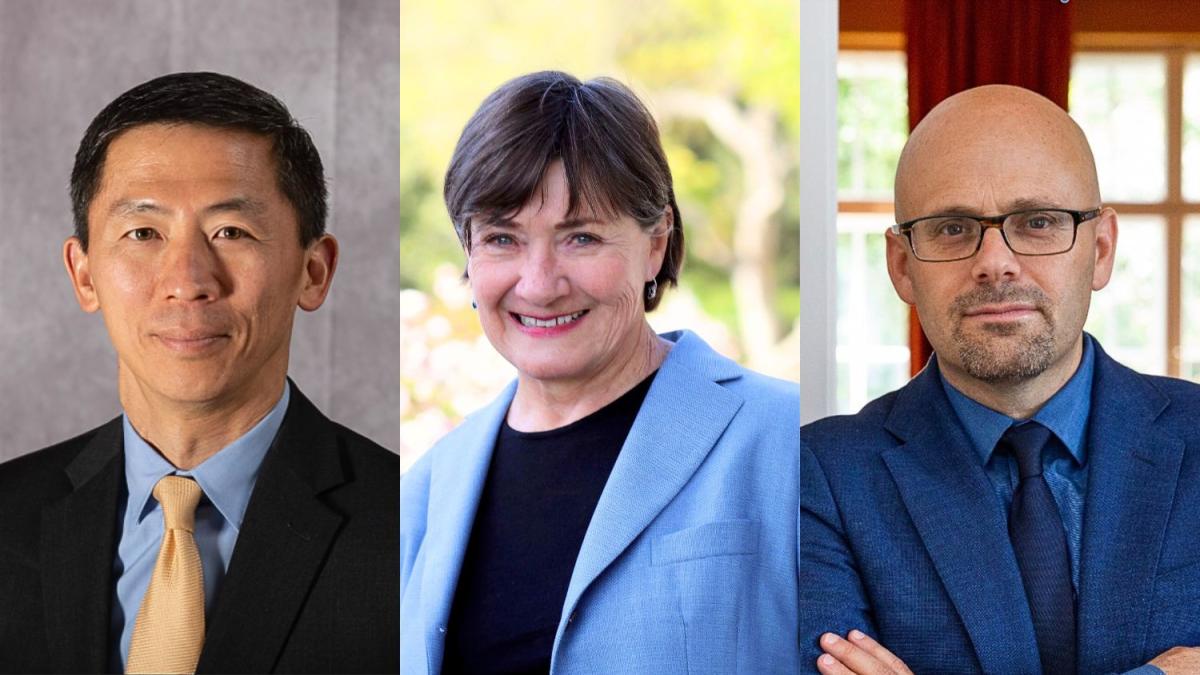 Photos of Justice Goodwin Liu, Jane Olson, and Daniel Ziblatt '95