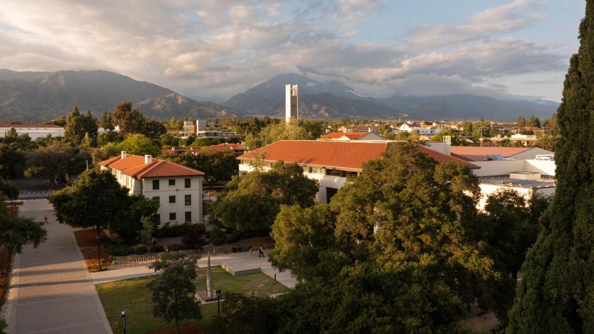 Aerial photo of Pomona College campus