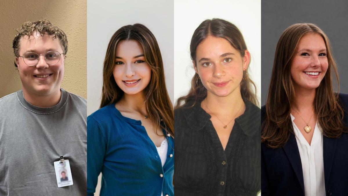 Head and shoulder photos of Max Eastman, Ella Lee-Guest, Mirabelle Pitt, and Amaia Sherman