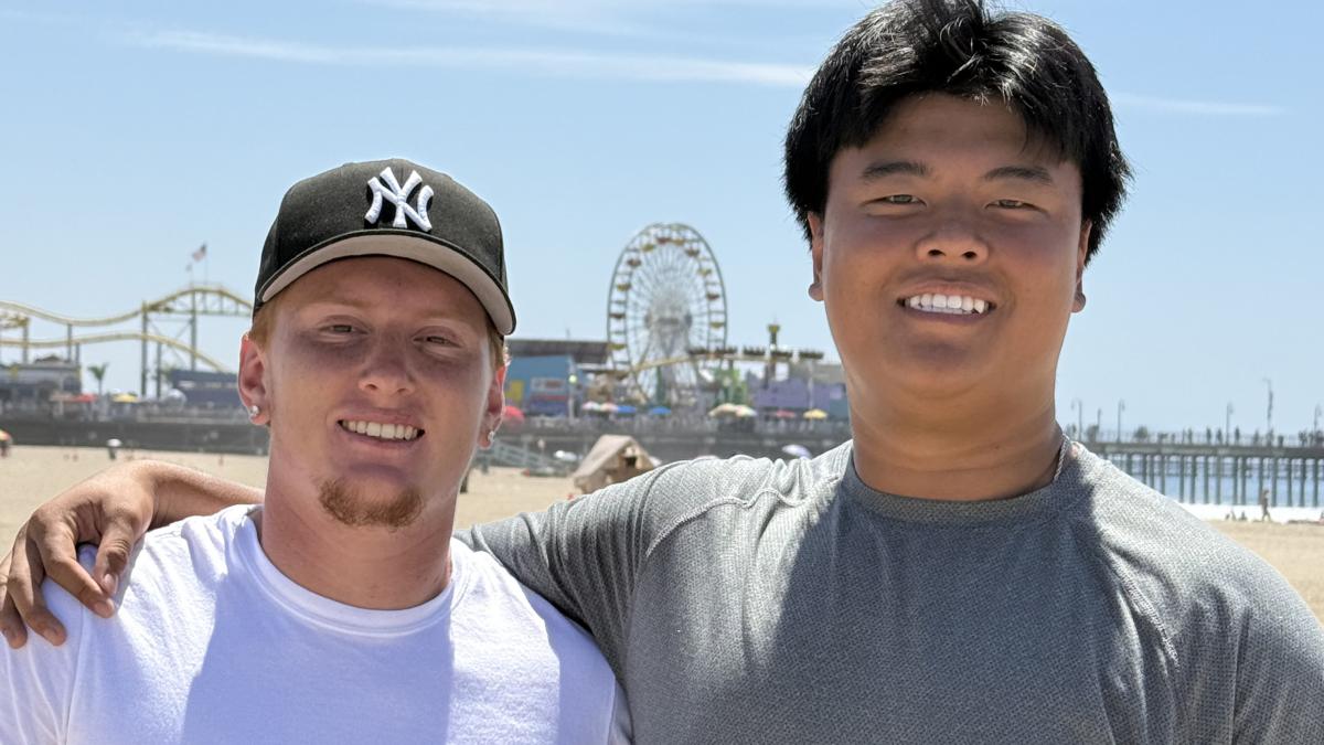 Dominick Catalano and Daniel Trostle at the beach.