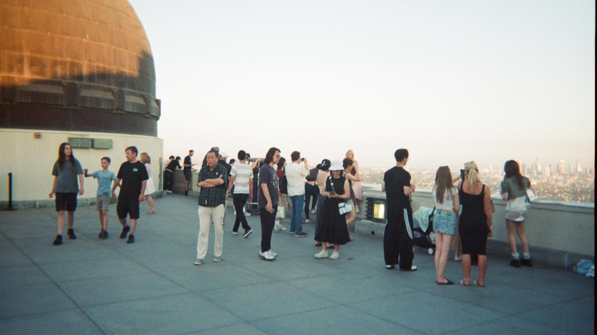 People standing at observatory