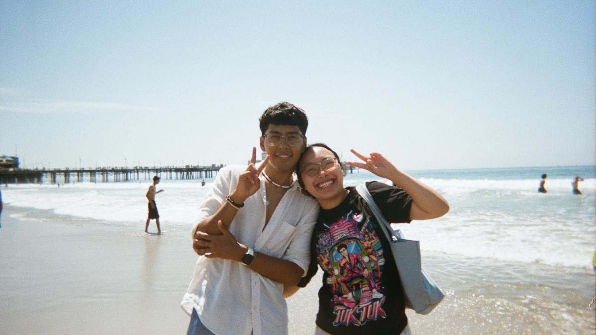 Two people on the beach
